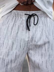 Manfinity CasualCool 大码男士休闲条纹抽绳腰长裤