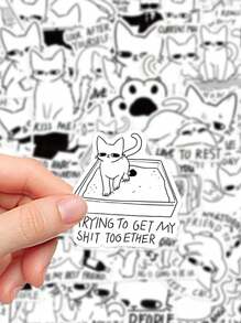 50 piezas de pegatinas divertidas y lindas de memes de gatos, pegatinas de mamá de gatos, pegatinas para portátiles, botellas de agua, pegatinas de gatos divertidos a prueba de agua, calcomanías de vinilo para automóviles, calcomanías de gatos, calcomanías para portátiles