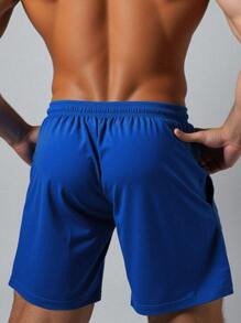 Manfinity Dauomo Men's Casual Solid Color Shorts, Suitable For Summer