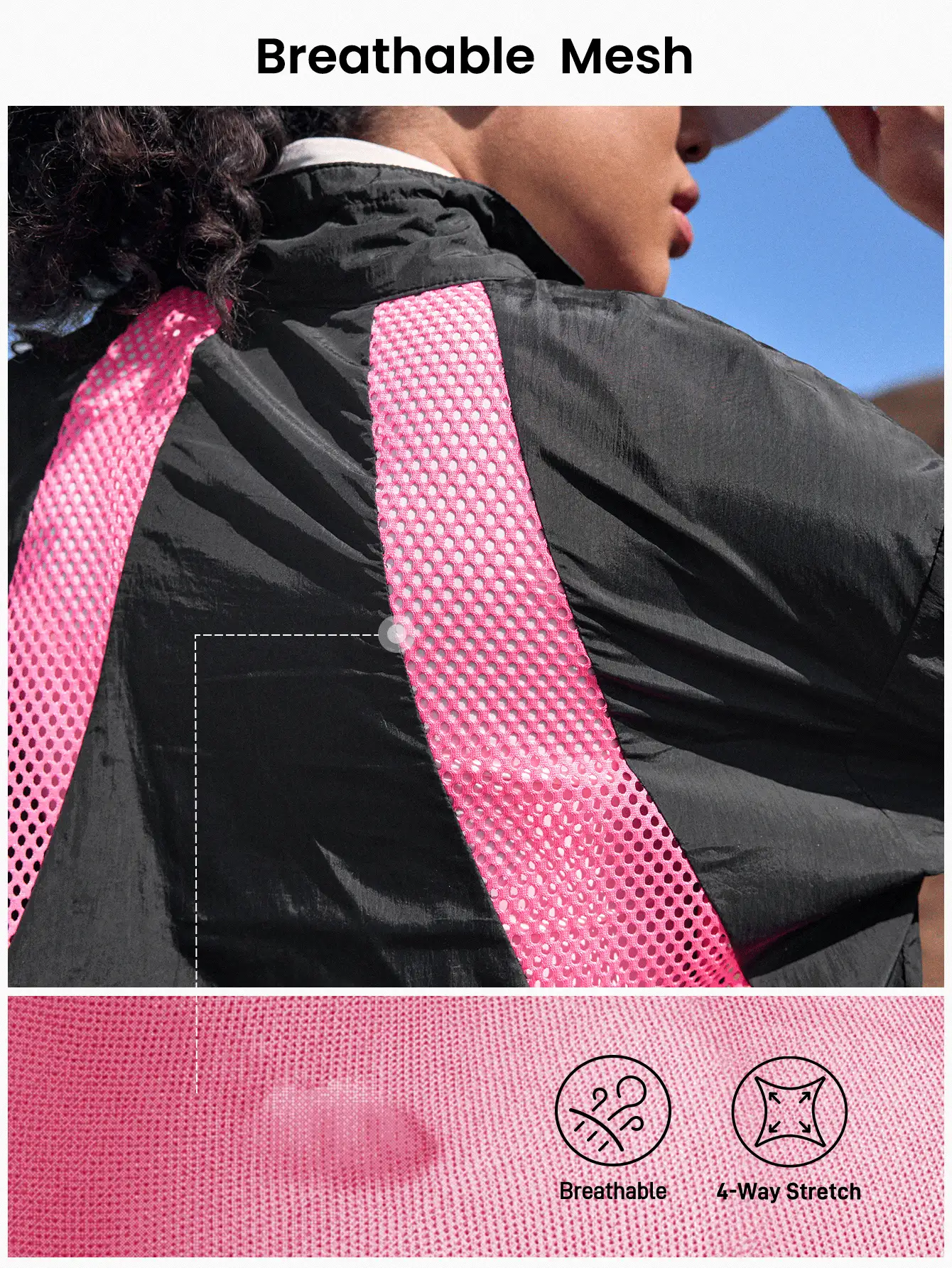 In My Nature Women's Contrast Color Long Sleeve Zipper Collar Sun Protection Jacket Hiking Women Clothes