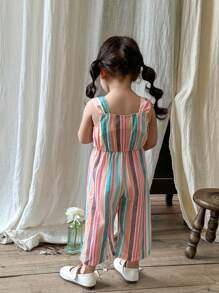 SHEIN Mono de rayas de colores para bebé niña en verano - Multicolor - Ver 2