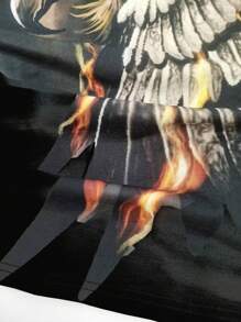 Manfinity LEGND Débardeur décontracté à col rond et sans manches avec impression d'aigle, grande taille pour hommes