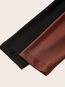 SHEIN SXY 2pcs/Set Plus Size Women's Deep V-Neck Long Sleeve Jumpsuit - Black - View 7