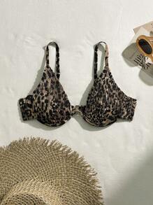 SHEIN Swim Women's Summer Random Floral Print Spaghetti Strap Push Up Vacation Bikini Top - Multicolor - View 6