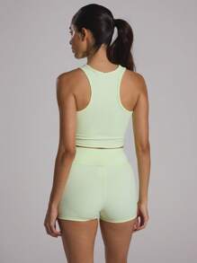 修身工字领短款上衣 Musera Sport Active 健身、板网球、网球、匹克球健身房健身 - 黃色 - 查看 4