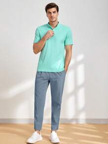 Manfinity VCAY 男式纯色抽绳腰口袋休闲编织裤