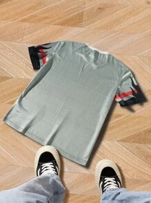 Manfinity EMRG Men's Casual Contrast Color Letter Print Short Sleeve Racing T-Shirt - Multicolor - View 2