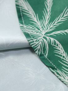 Manfinity RSRT Men's Palm Tree Print Single-Breasted Casual Short Sleeve Shirt - Dark Green - View 6