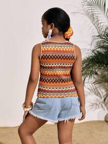 Tween 女童休闲度假彩色条纹背心