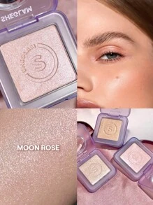 SHEGLAM Moonside Highlighter-Moon Rose Powder Highlighter Powder Shimmer Long Wear Brightening Non-Caking Glow Highlighter Pink Highlighter Brand Beauty Makeup Face Paint Cosmetic For Women Girls Perfect For Winter Spring Ideal For Y2K Fancy Fashion Suitable For Birthday Gift Party Ready Best Color - Moon Rose - View 1
