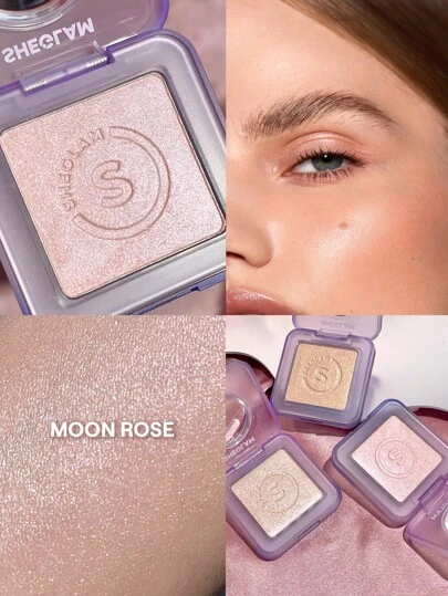 SHEGLAM Moonside Highlighter-Moon Rose 粉狀高光粉狀閃光持久亮白不結塊高光粉促銷粉色高光粉 品牌 美容 化妝 化妝品 適合女性與女孩 完美搭配冬季 Y2K 時尚 流行 生日禮物 假期 派對準備就緒 最佳顏色