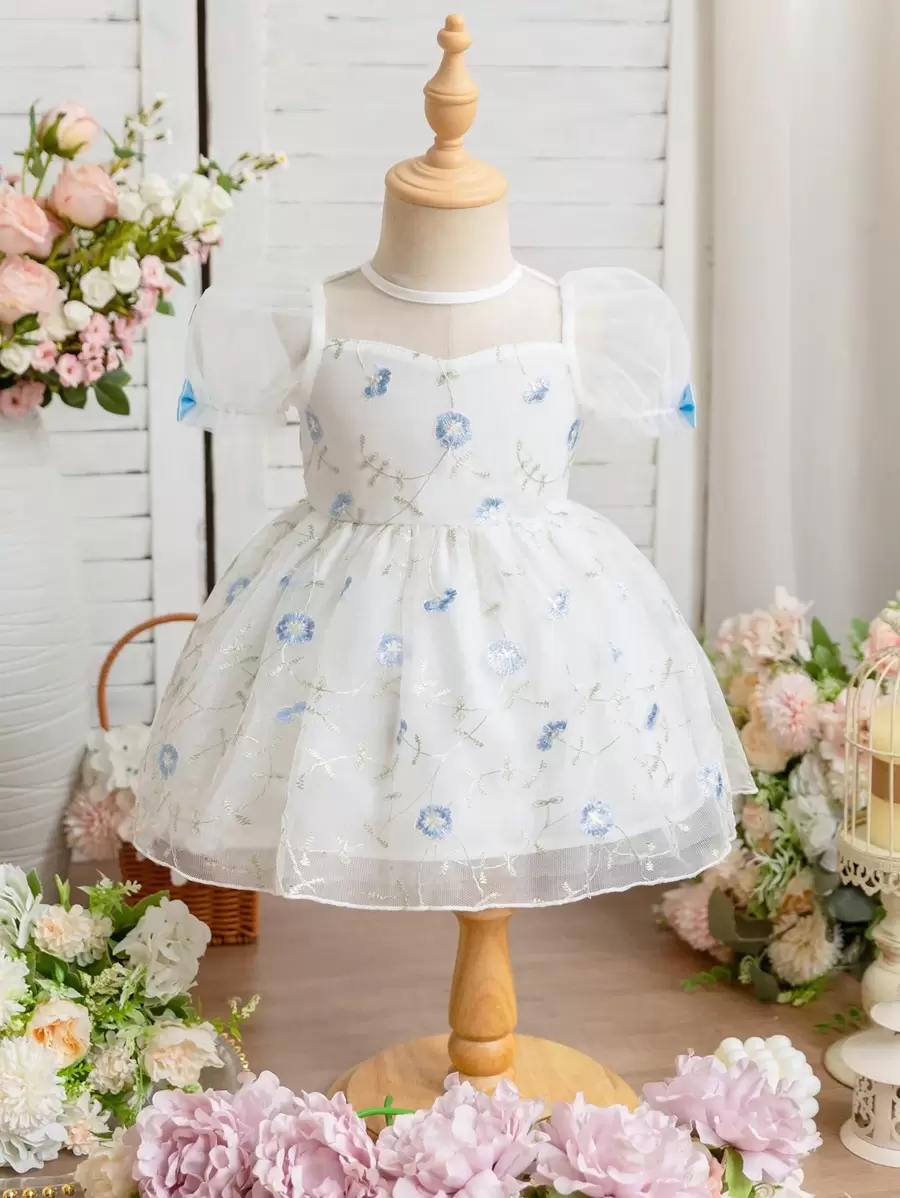 SHEIN Glamorique Kids 女婴派对装,复活节 - 藍色 - 查看 1