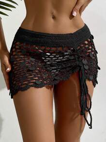 SHEIN Swim 雪纺罩衫 - 甜美迷你裙 夏季女装