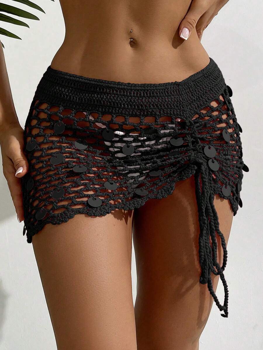 SHEIN Swim 雪纺罩衫 - 甜美迷你裙 夏季女装