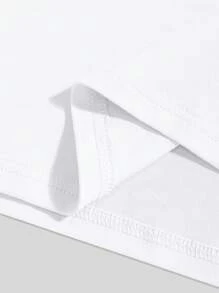 Manfinity EMRG Men's Letter & Car Graphic Round Neck Casual Loose Short Sleeve T-Shirt Racing Shirt - White - View 6