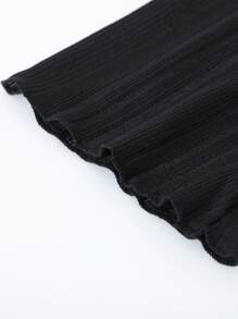 Tween Girls Asymmetrical Hem Long Sleeve T-Shirt In White, Gray And Black - Multicolor - View 4