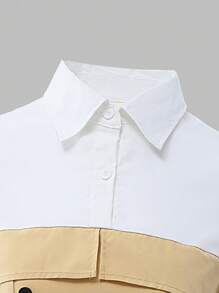 Robe-chemise d'été 2 en 1 décontractée et confortable avec bloc de couleurs, style décontracté pour adolescentes en déplacement