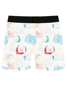 3pcs Men Cartoon Pattern Elastic Breathable Briefs - Multicolor - View 2