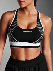 Powerista Women's Color Blocking Cutout Back Sports Bra - Black - View 6