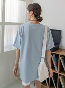 DAZY Camiseta De Hombro Caído Con Gráfico De Letra