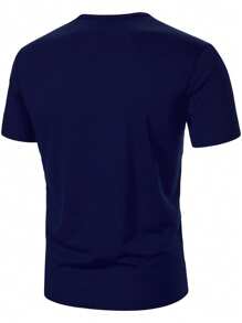 Manfinity Homme Áo thun nam tay ngắn màu tối giản giản dị - Nhiều màu - Xem 3