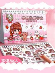 مجموعة ملصقات زخرفية بنمط فتاة كرتونية، ملصقات كتاب مصور فتاة صغيرة، دفتر DIY، لوازم مدرسية، عيد الحب، عيد الحب، عيد الميلاد