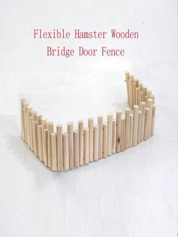 SHEIN Hamster Toys, Flexible Hamster Wooden Bridge Door Fence Hamster Chew Toys Decor Standing Climbing Platform For Mice Gerbil Chinchilla Small Animals Chew Toys