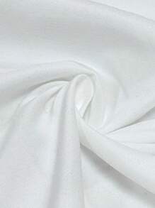 SHEIN Clasi Váy chữ A buộc eo phía trước bằng ren chắp vá màu trơn cho nữ - trắng - Xem 7