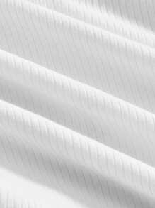 ROMWE Kawaii 樱桃刺绣格子拼布蝴蝶结装饰女式夏季 T 恤 - 白色 - 查看 3