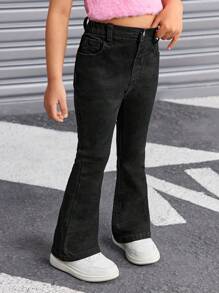 SHEIN 年轻女孩 Y2K 休闲牛仔裤，内衬更保暖，年轻女孩秋冬装，酷炫服装/女孩感恩节服装