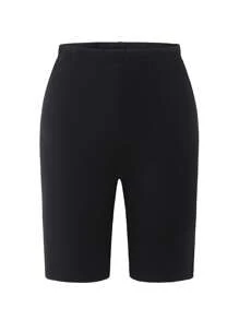 SHEIN Explorewe 2pcs/Set Teen Girls Printed Cropped T-Shirt And Solid Color Elastic Waist Shorts Set - Multicolor - View 3