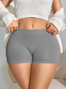 SHAPORA 1 pieza Pantalones cortos antiexposición sin costuras de unicolor - Gris - Ver 3