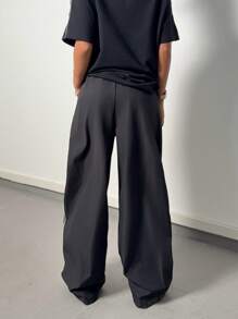 SHEIN Tween Girls Spring/Summer Fashionable Leisure Trousers - Black - View 2