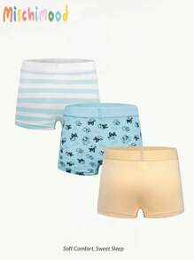3st/pack Småbarn Pojkar Söt Fox Print Design Bekväma boxerbyxor - Multifärgad - Visa 2