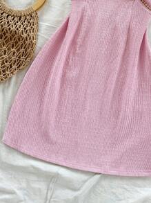 Soleia Bohemian Pink Gold Summer 70s Party Vacation Holiday Beaded Cut-Out Spaghetti Strap Woven Sun Dress For Women,Boho Floral Rave Outfits,Sun - Pink - View 3