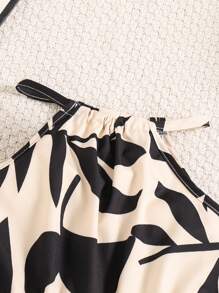 年轻女孩无袖腰部收腰连体裤，简约时尚风格适合夏季 - 黑與白 - 查看 3