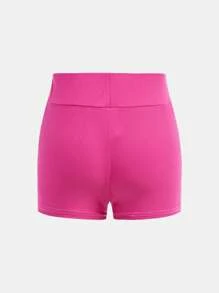 SHEIN Girlism 青少年女孩修身休閒圓領背心上衣與單車褲套裝 - 彩色 - 查看 10