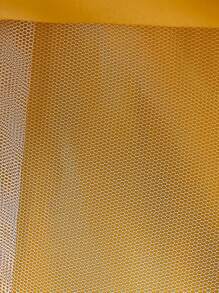 SHEIN 长款花朵刺绣拼布设计欧美风格花童晚礼服，女童无袖刺绣长裙，适合婚礼派对和表演 - 黃色 - 查看 5