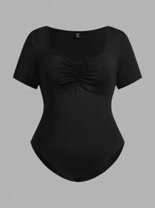 SHEIN EZwear Casual plisserad kortärmad body, set i flera delar, Plus Size - Multifärgad - Visa 9