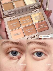 SHEGLAM Multi-Fix Concealer And Color Corrector-Vanilla 6-Color Full Cover Cream Concealer Brightening Full Coverage Color Corrector Lightweight Multi-Use Smooth Concealer Brand Beauty Makeup Face Paint Cosmetic For Women Girls Perfect For Winter Spring Ideal For Y2K Fancy Fashion Suitable For Birthday Gift Party Ready Best Color - Vanilla - View 1