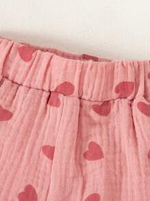 Souflis Souflis Baby Girl Spaghetti Strap Crop Top With Bowknot And Shorts Set, Casual & Fashionable Style For Summer - Pink - View 4
