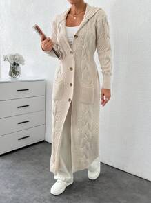 EURMUSE Cardigan With Detail And Long Special Button Detail+ 480 - Apricot - View 2