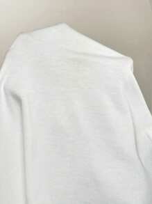 SHEIN 1 件孕妇哺乳休闲心形印花短袖 T 恤，夏季 - 白色 - 查看 5