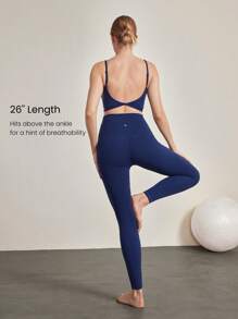 GLOWMODE 26吋featherfit™高期望超高腰口袋緊身褲 - Dark Blue - 查看 5