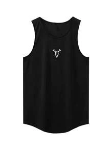Manfinity Sport Corelite Men's Sporty Outfit Sleeveless Top And Shorts, Minimalist & Fashionable Gym Clothes, Suitable For Summer, Men Gym Set, Summer Gym Clothes, Black Gym Set, Running Set