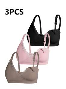 Moonlight&Mama 3pcs Seamless Maternity Underwear Set, Spaghetti Strap, Fashion & Suitable For Summer - Multicolor - View 3