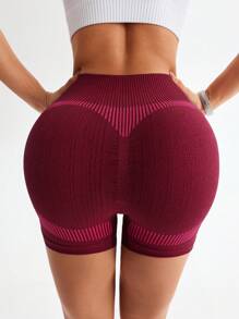 Easithlete 女士紧身瑜伽短裤 骑行短裤 - 粉色 - 查看 6