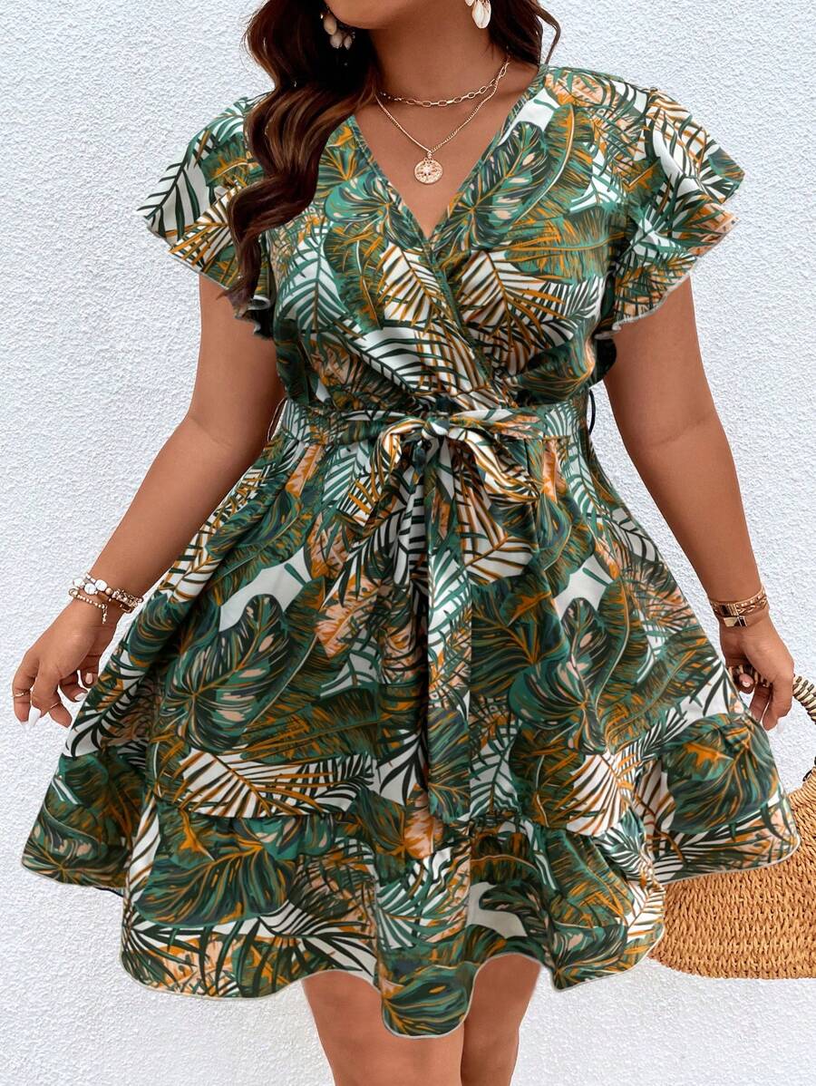 SHEIN Clasi Vestido de verano minimalista de talla grande - Multicolor - Ver 1