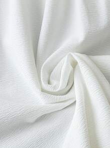 SHEIN LUNE Plus Size V-Neck Ruffle Trim Embroidered Casual Blouse, Suitable For Everyday Wear - White - View 5