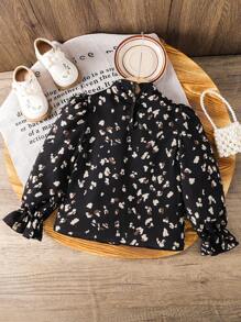 SHEIN LMoss Kids LMoss Young Girls Blouses - Black - View 2